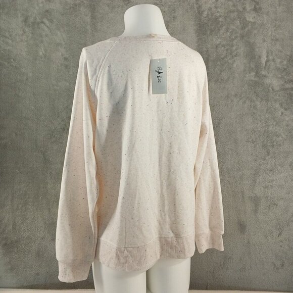 NWT $49 Style&Co Sprinkle Cozy Sweatshirt Women Pullover Casual Fall Cream - Picture 6 of 10